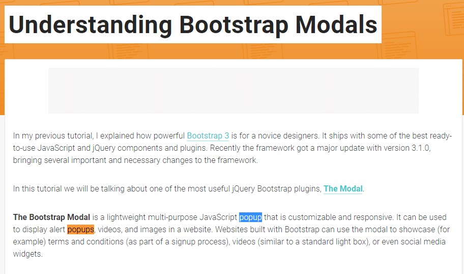  One more  beneficial  information  regarding Bootstrap Modal Popup